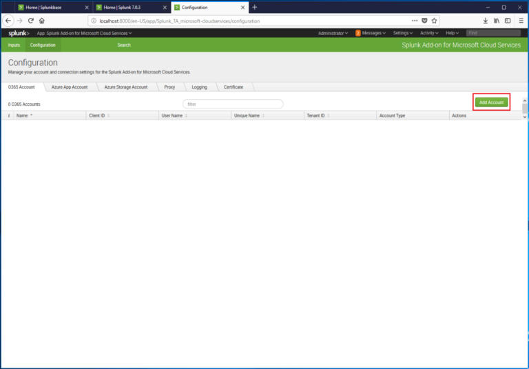 Connecting Splunk to Office 365 Part 1 AddOn for Microsoft Cloud