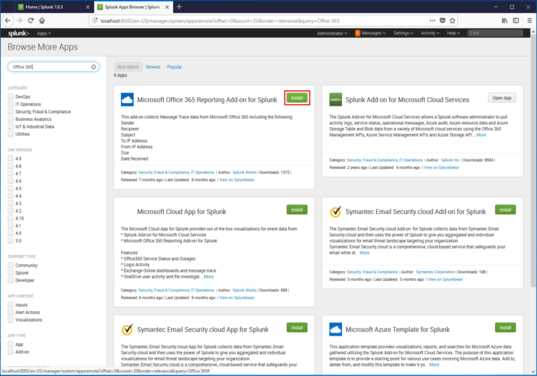 Connecting Splunk to Office 365 Part 2 Microsoft Office 365