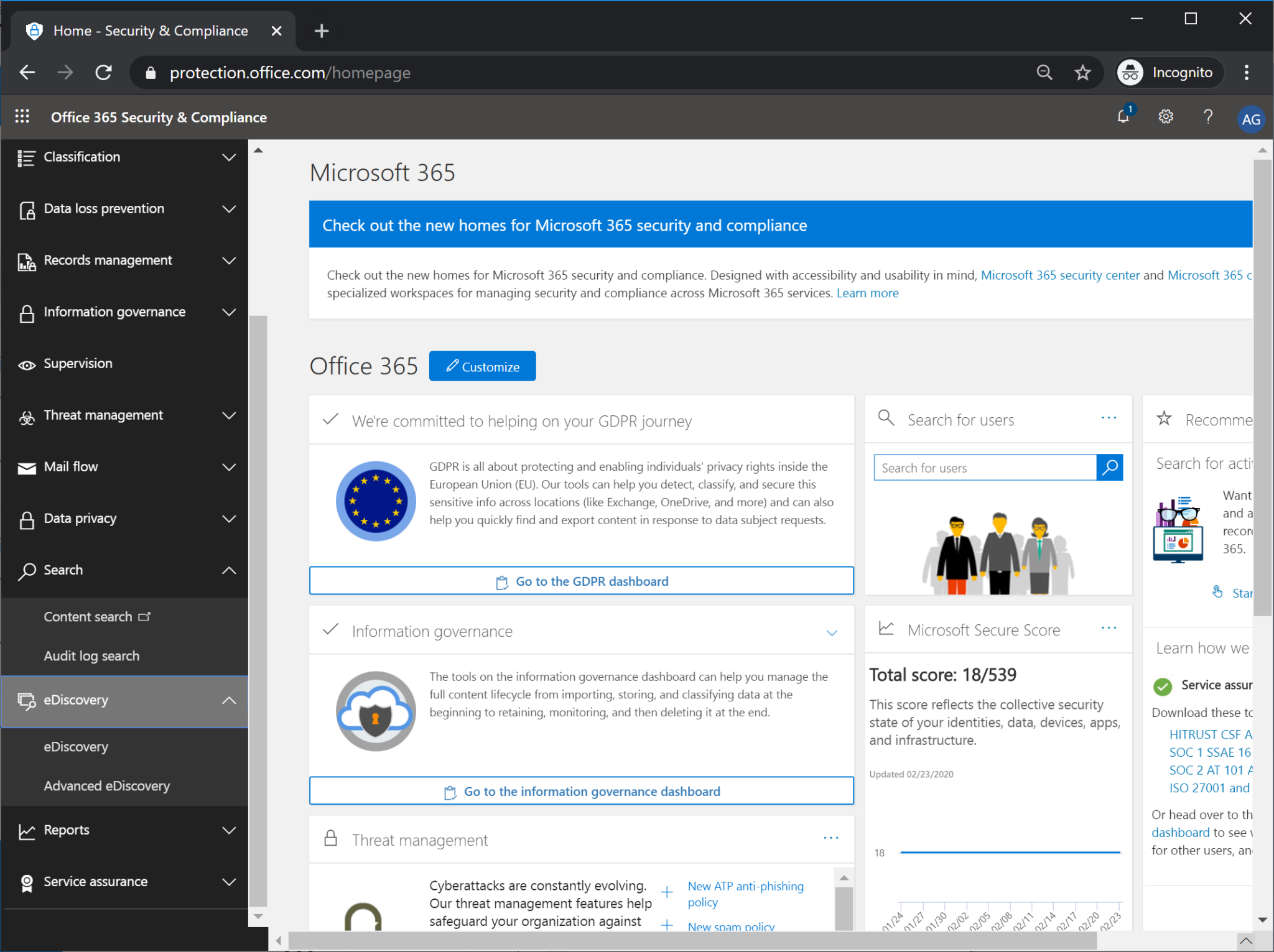 Office 365 Security Compliance Center EDiscovery Part 1 Overview