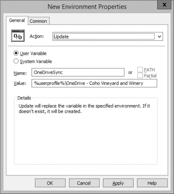 A screenshot shows the New Environment Properties dialog box.