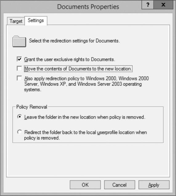 A screenshot shows the Settings details for document redirection.