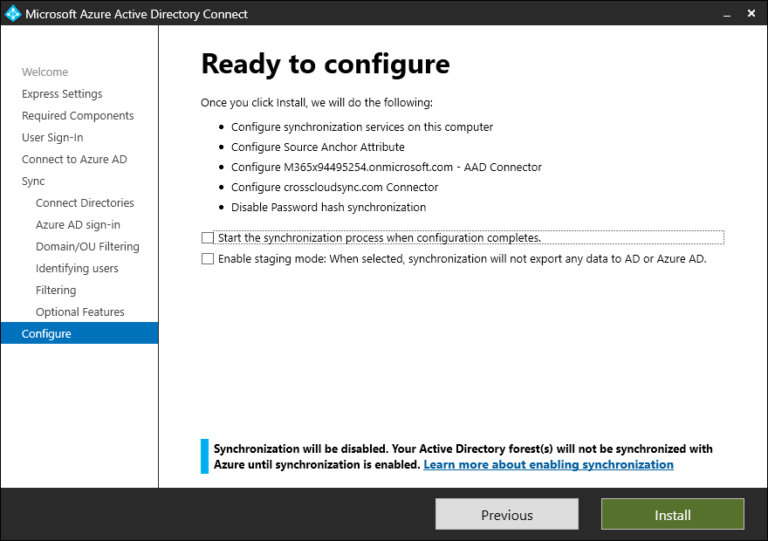 Configuring cross-cloud identity synchronization with Azure AD Connect ...