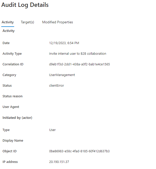 A screenshot of a log